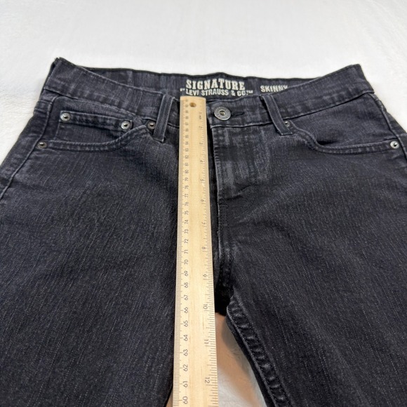 Signature Levi Strauss Skinny Jeans Mens 30x32 Black Excellent Stretch Denim - Picture 10 of 11